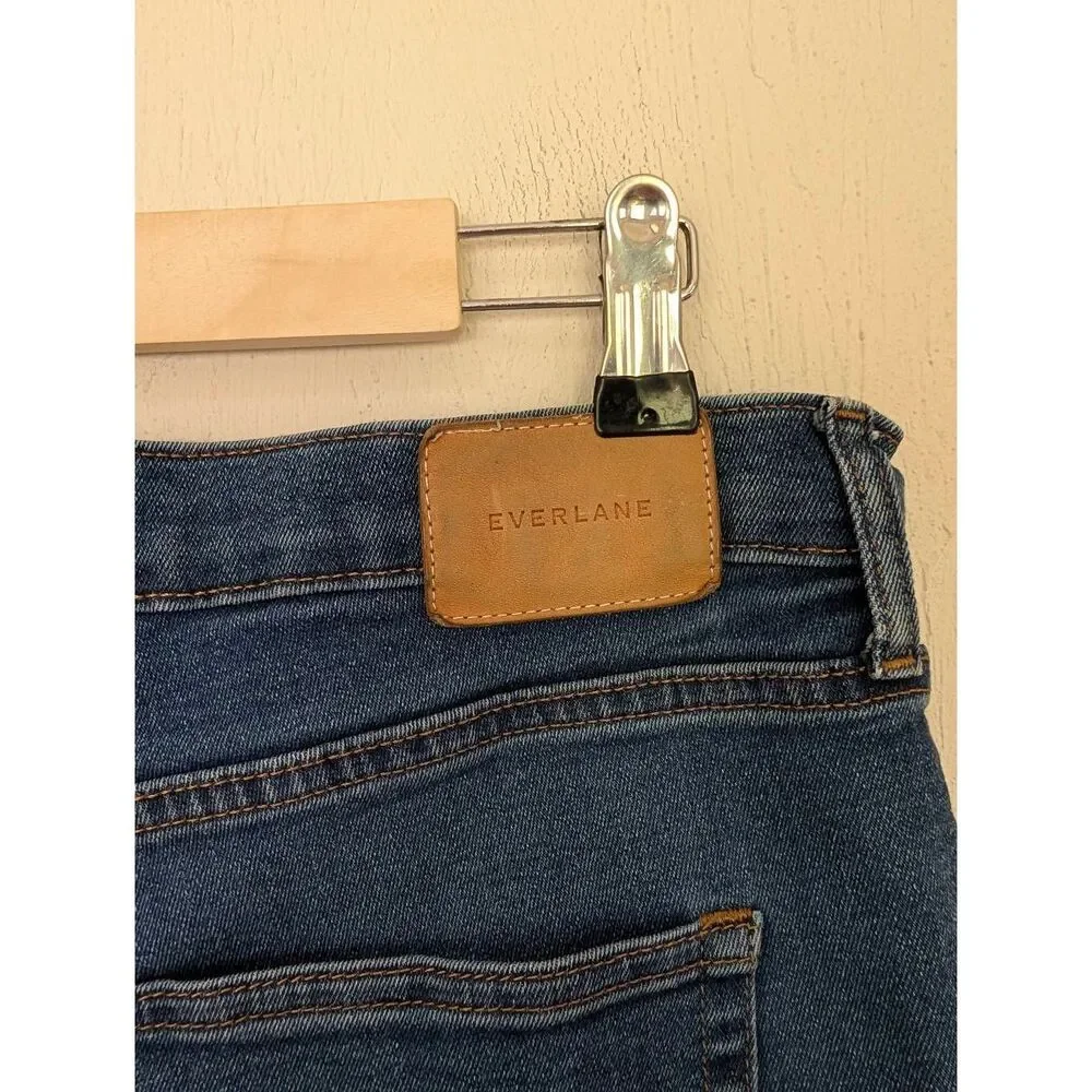 Everlane Womens The Authentic Stretch High Rise Skinny Jeans Blue Size 32 Tall
